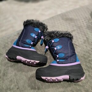 Kamik kids size big kids 2 teal purple with fur